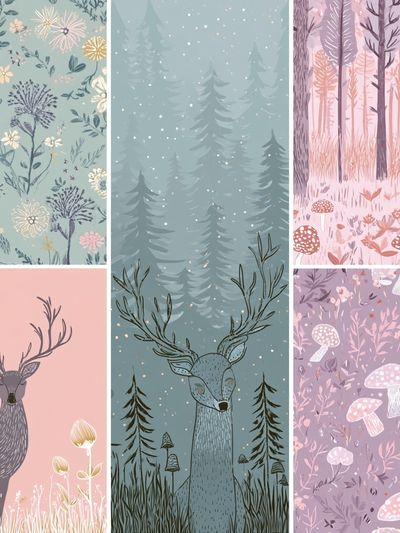 Whimsical Forest Illustration Poster. poster print