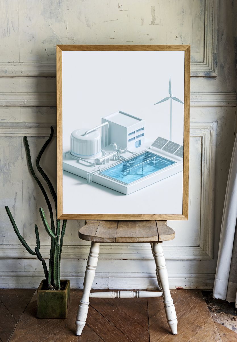 Clean Energy Concept Illustration Print. — room view 1