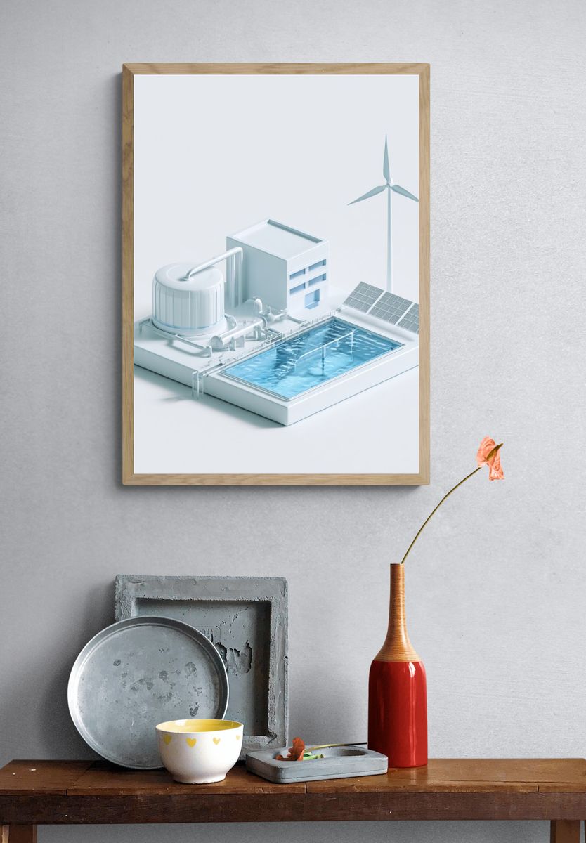 Clean Energy Concept Illustration Print. — room view 3