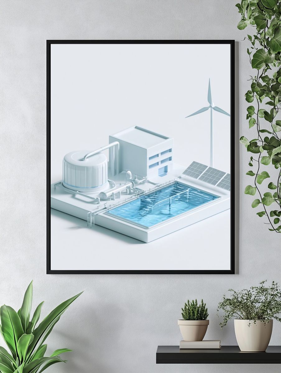 Clean Energy Concept Illustration Print. — room view 4
