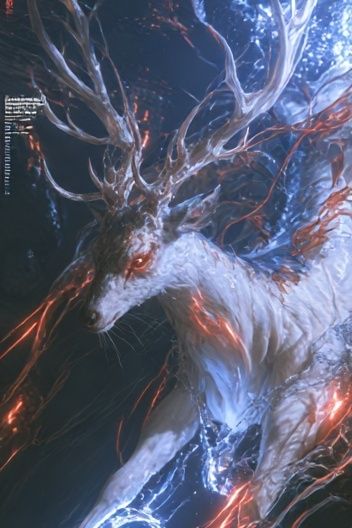 Celestial Stag Digital Art Poster. poster — illustration art
