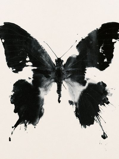 Monochrome Butterfly Ink Poster.