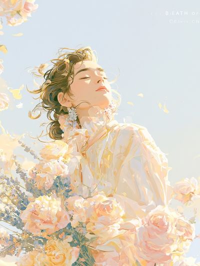Breathe of Light Floral Portrait Print. poster print