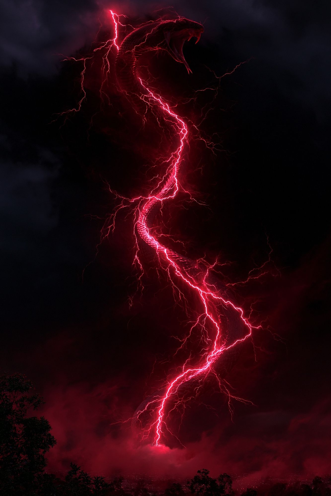 Electric Serpent Lightning Poster. poster detail