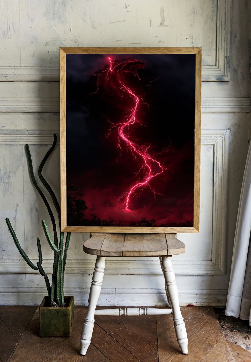 Electric Serpent Lightning Poster. — room view 1