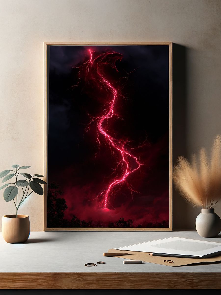 Electric Serpent Lightning Poster. — room view 2