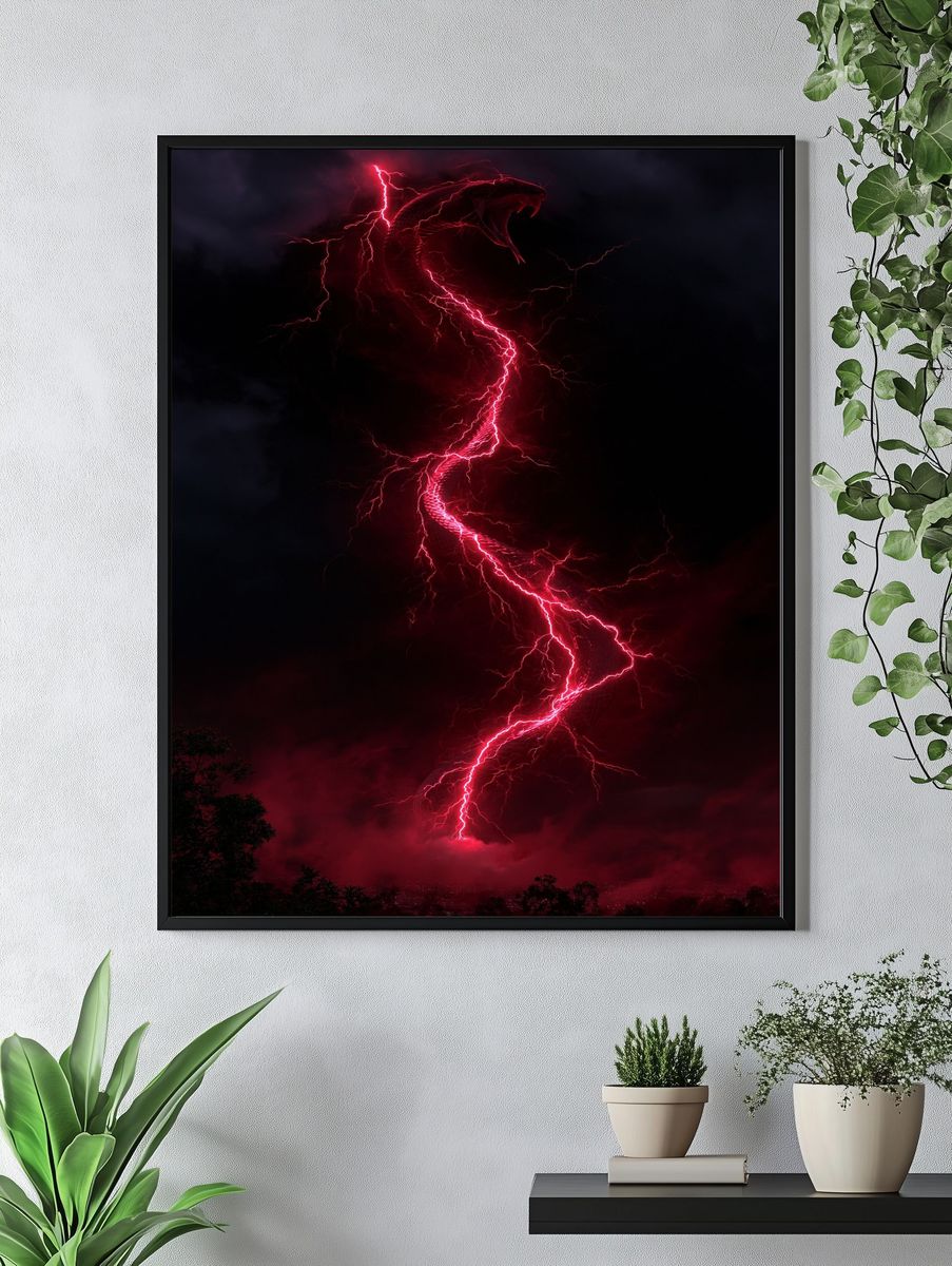 Electric Serpent Lightning Poster. — room view 4
