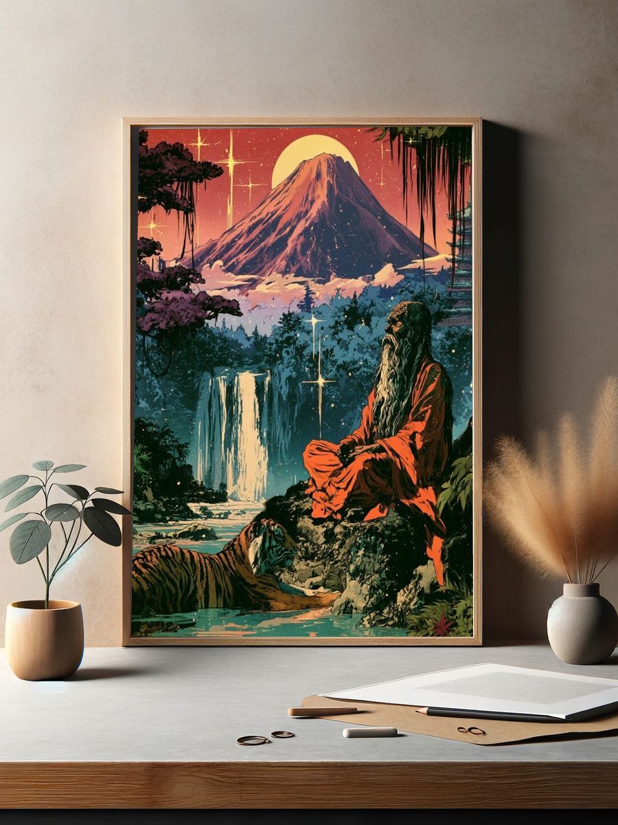 Mystic Mountain Meditation Print. — room view 2