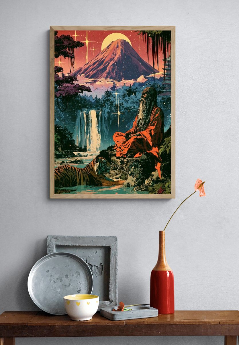 Mystic Mountain Meditation Print. — room view 3