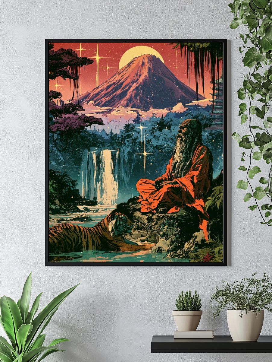 Mystic Mountain Meditation Print. — room view 4