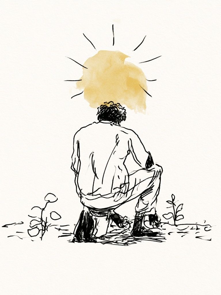 Meditative Figure Ink Print. poster detail
