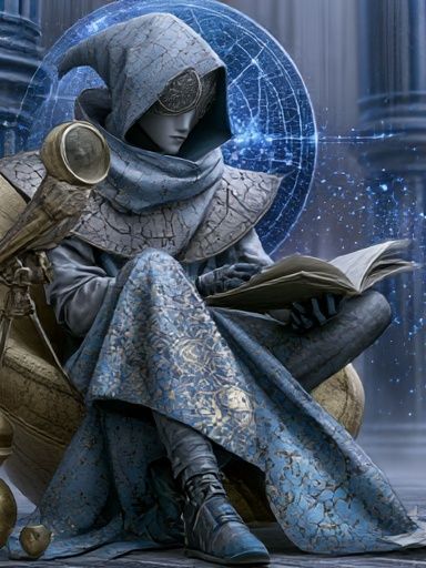 Mystic Hooded Reader Fantasy Print. poster detail