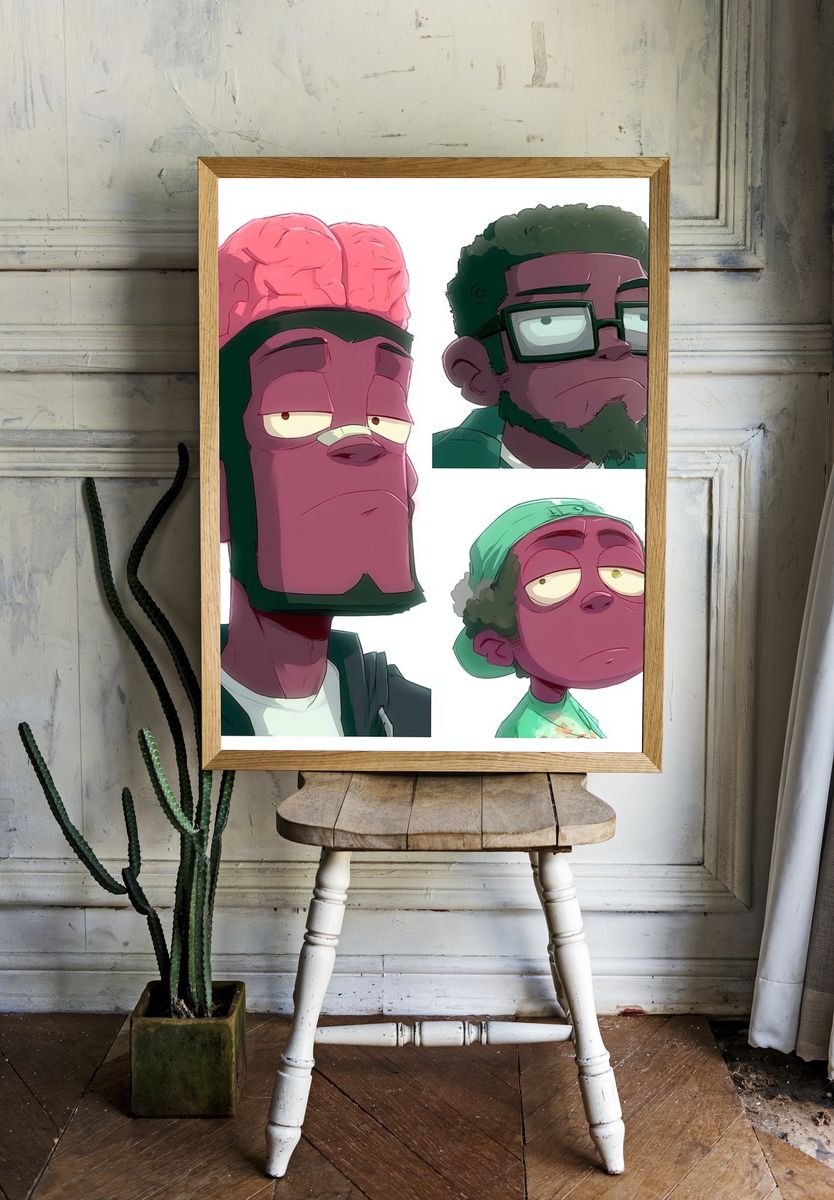 Gorillaz Portrait Collage Poster. room preview
