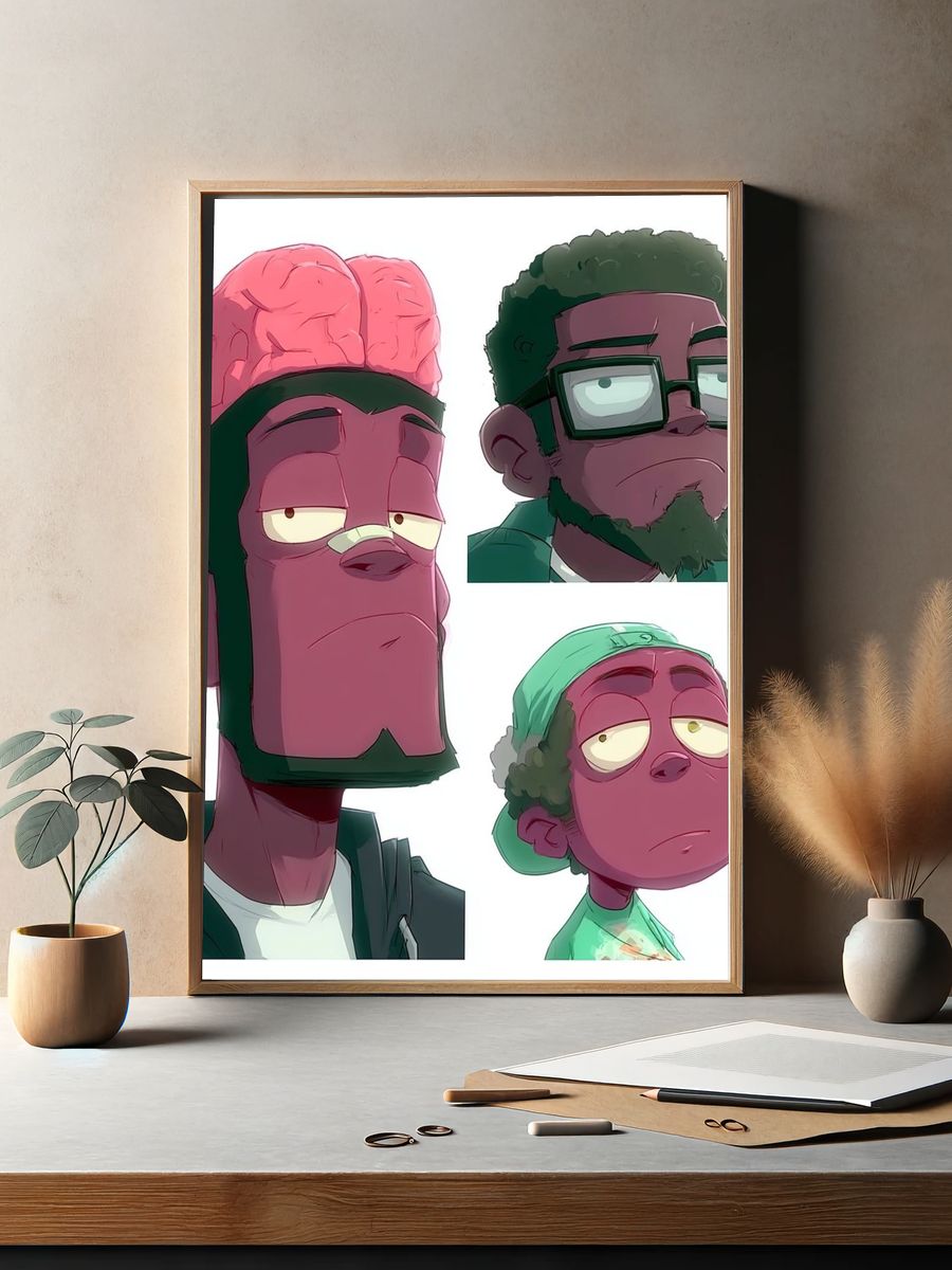 Gorillaz Portrait Collage Poster. — room view 2