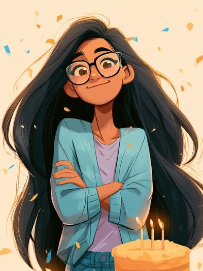 Birthday Girl Illustration Poster.