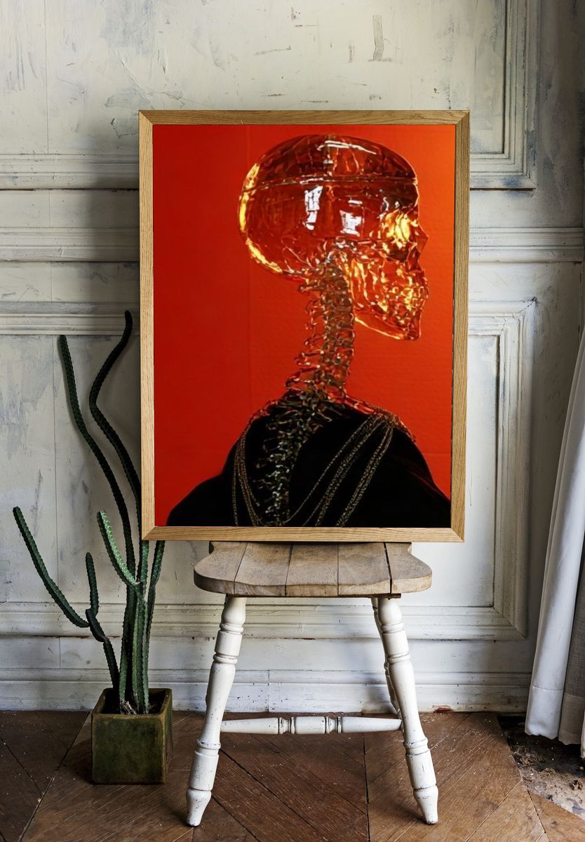 Crystal Skull Surrealism Poster. room preview