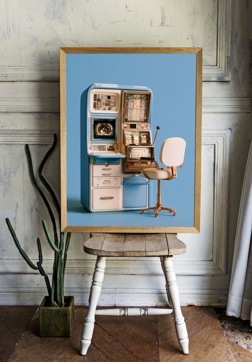 Retro Medical Machine Poster. room preview