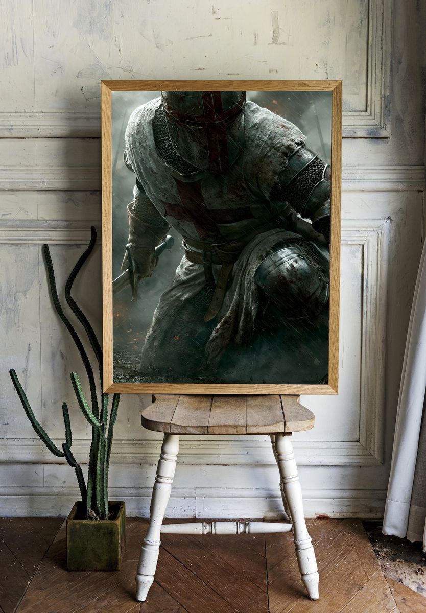 Crusader Knight Action Poster. — room view 1