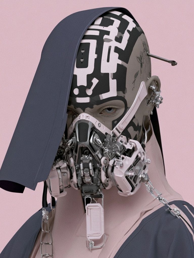 Cybernetic Portrait — Digital Art Print. poster detail