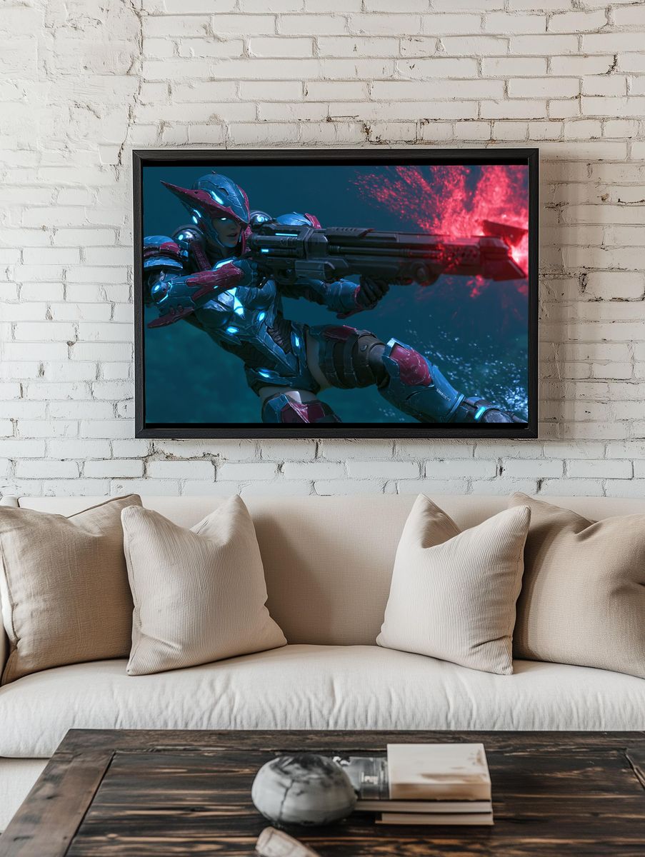 Cyber Soldier Action Poster. room preview