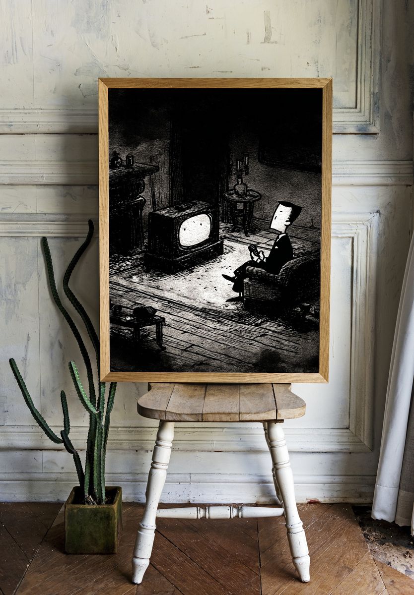 Lonely Evening — Illustration Print room preview