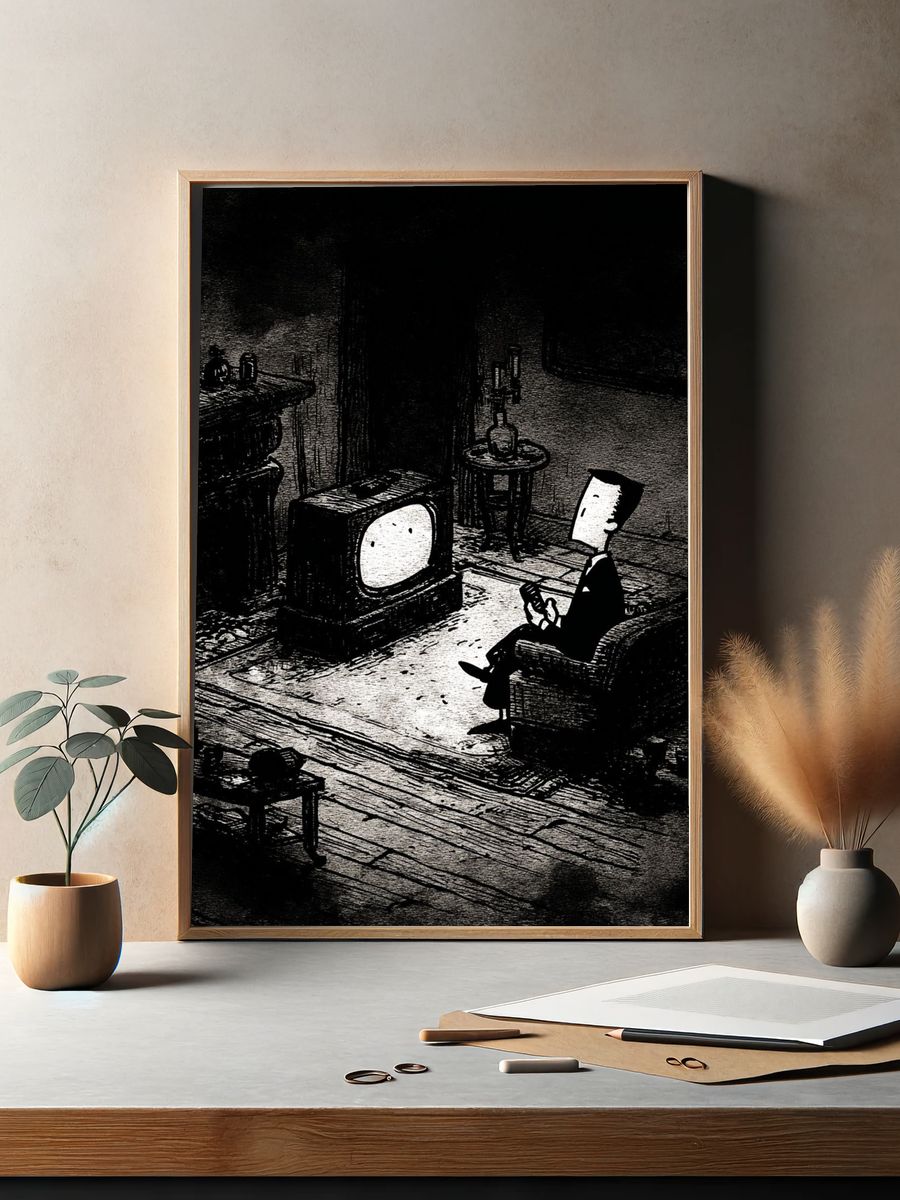 Lonely Evening — Illustration Print. — room view 2