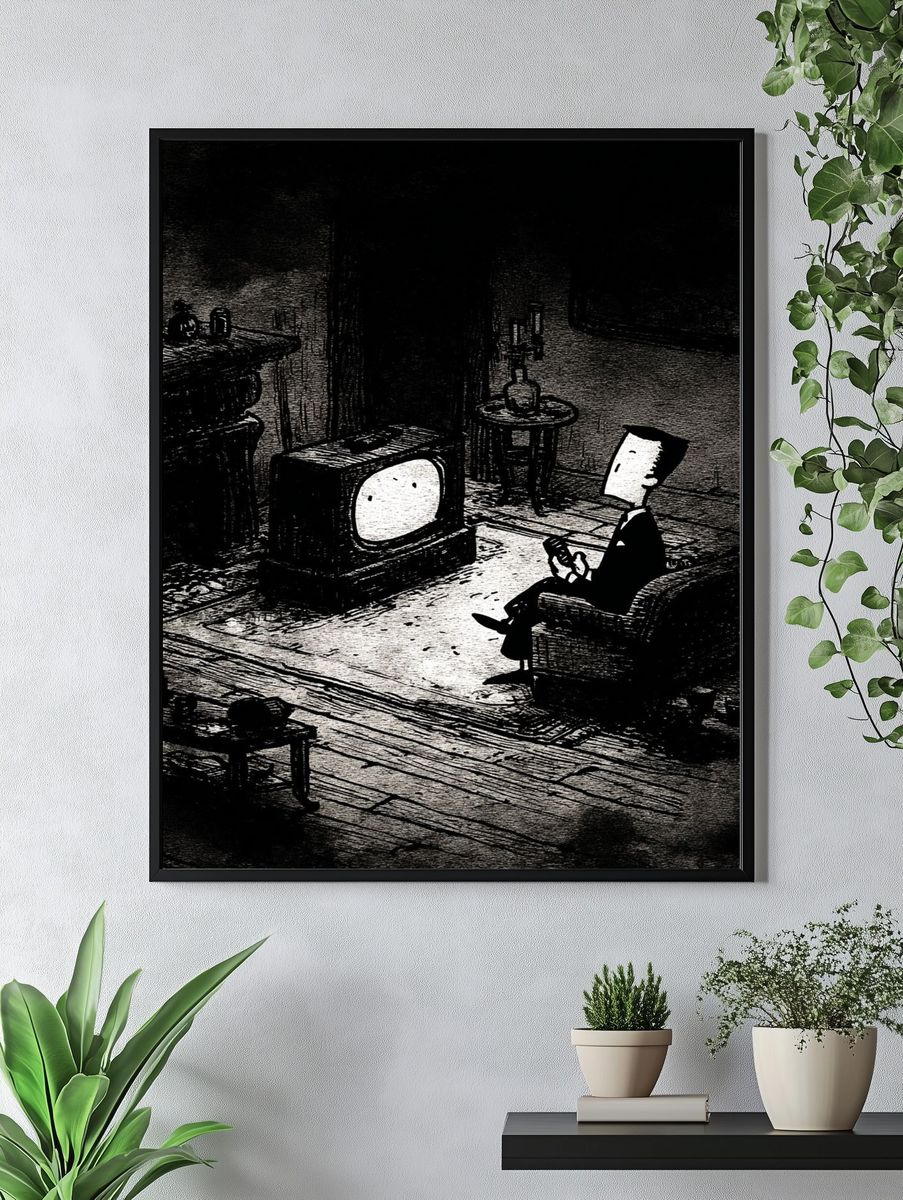 Lonely Evening — Illustration Print. — room view 4