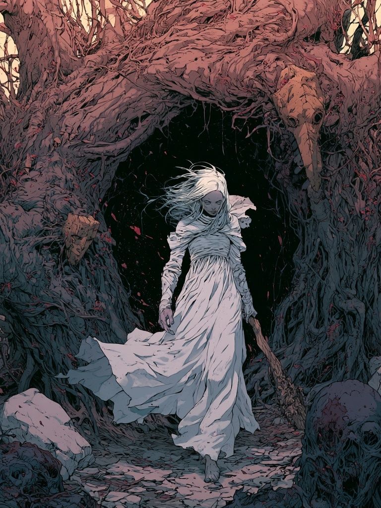 Ghostly Forest Woman Illustration Poster. poster — illustration art