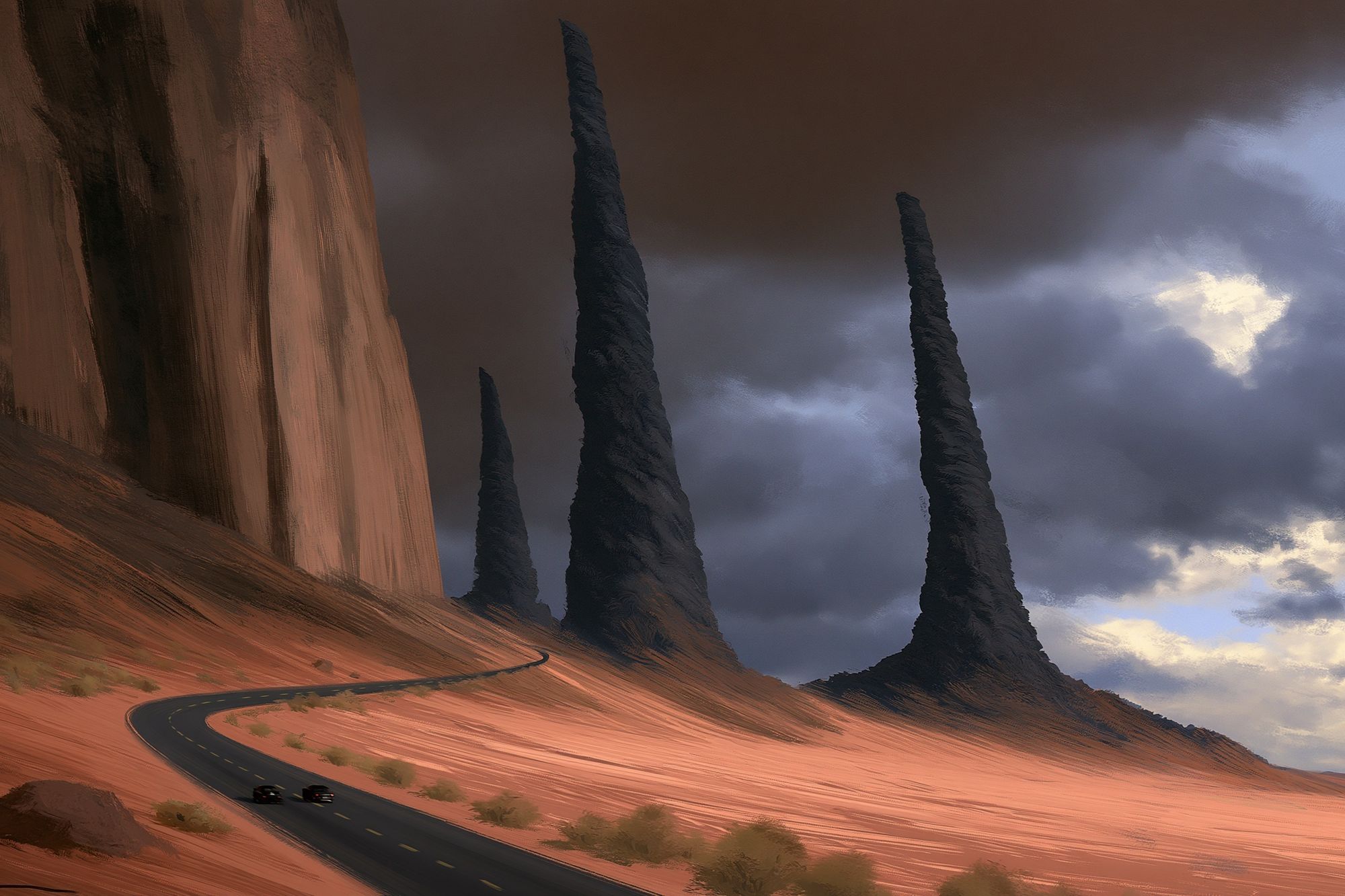 Desert Monoliths Digital Art Poster. poster — illustration art