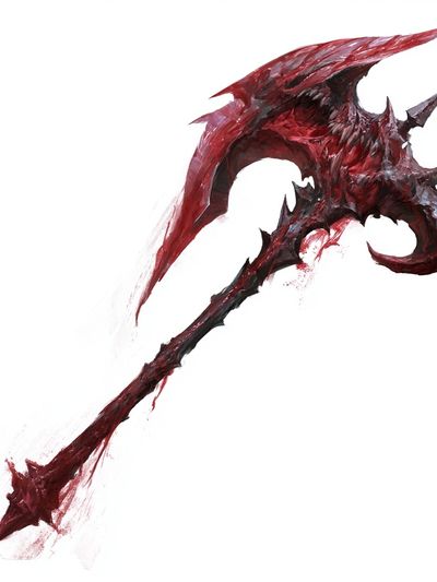 Crimson Dragon Axe Illustration Poster.