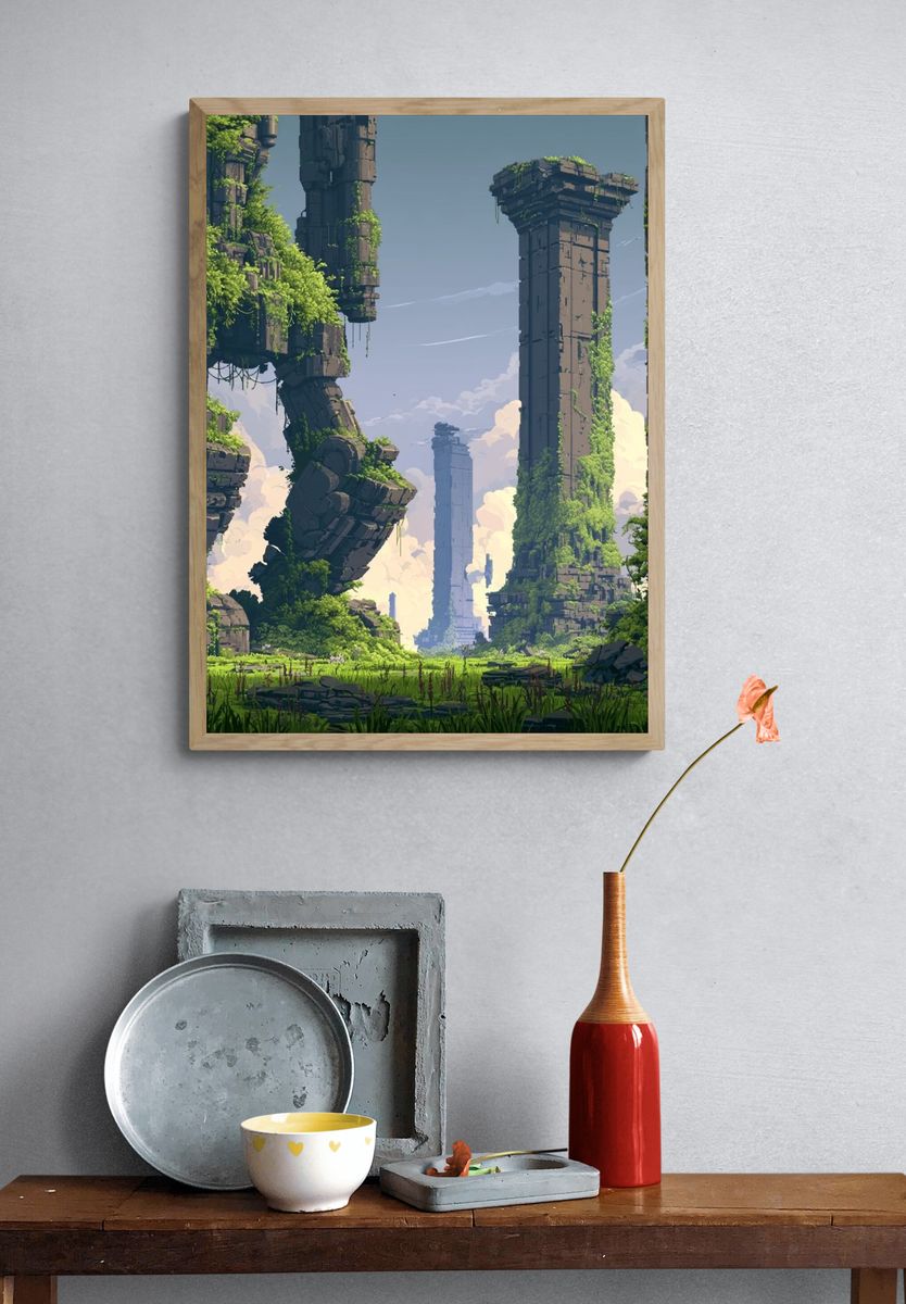 Ancient Ruins Fantasy Landscape Poster. — room view 3