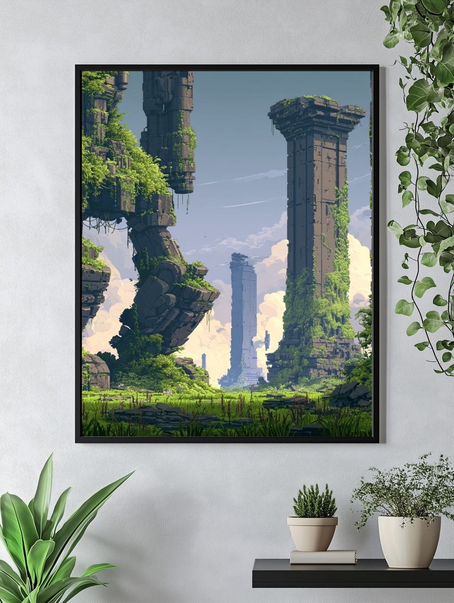 Ancient Ruins Fantasy Landscape Poster. — room view 4