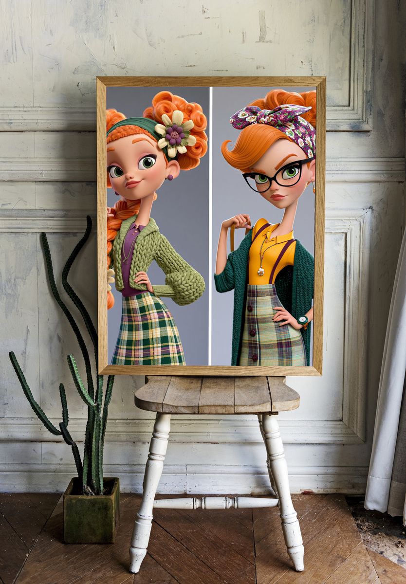 Fashion Dolls Illustration Poster. — room view 1