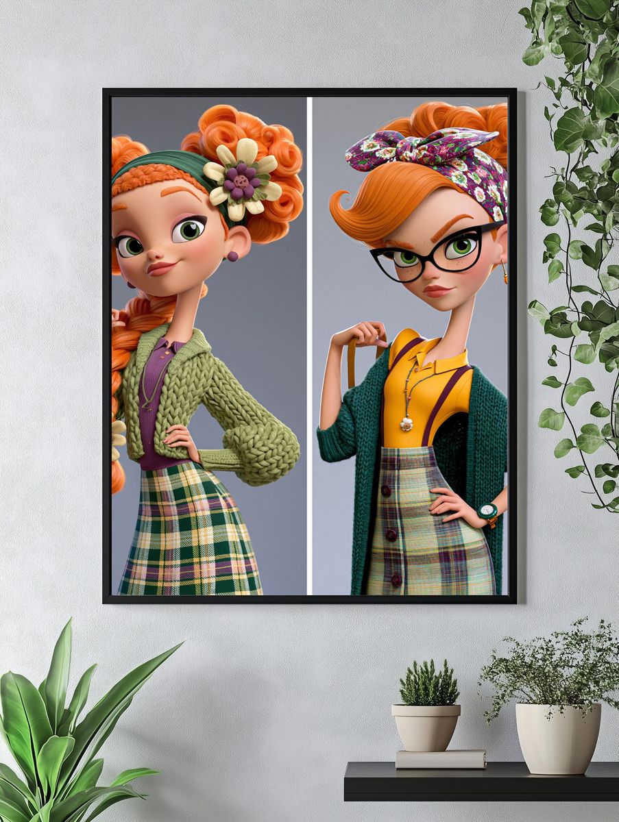 Fashion Dolls Illustration Poster. — room view 4