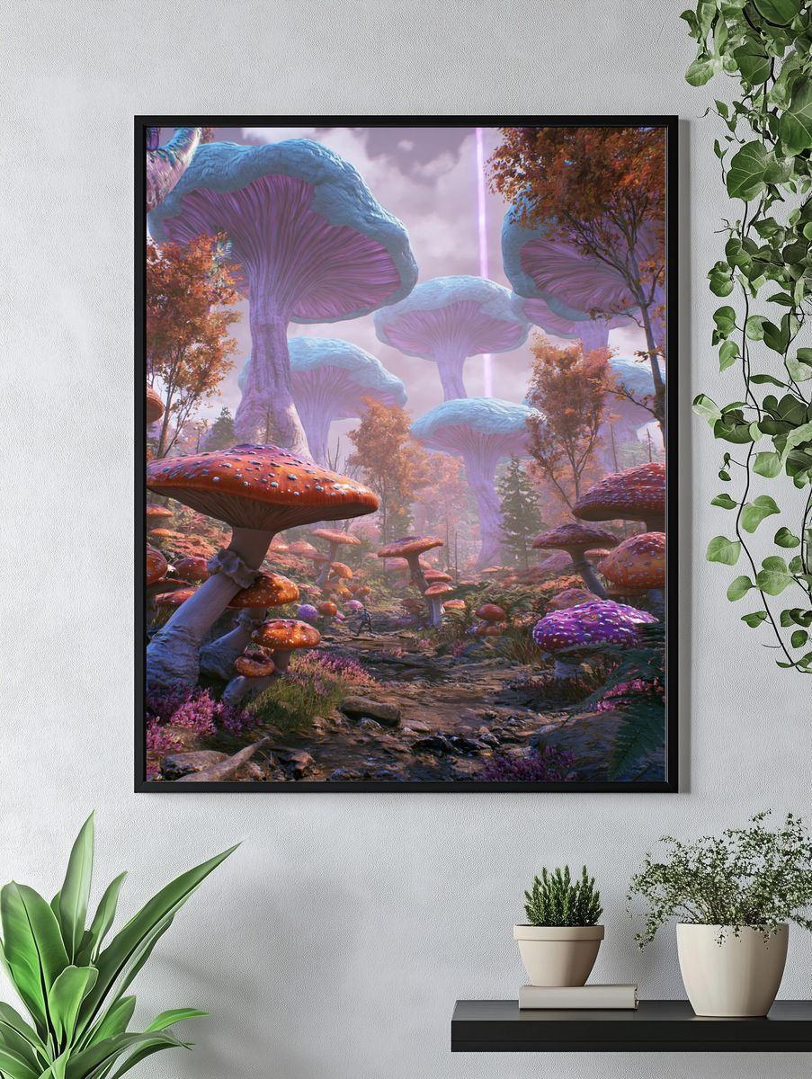 Fantasy Mushroom Forest Print. — room view 4
