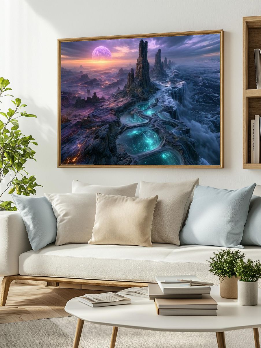 Alien Coastline Fantasy Landscape Poster. — room view 2