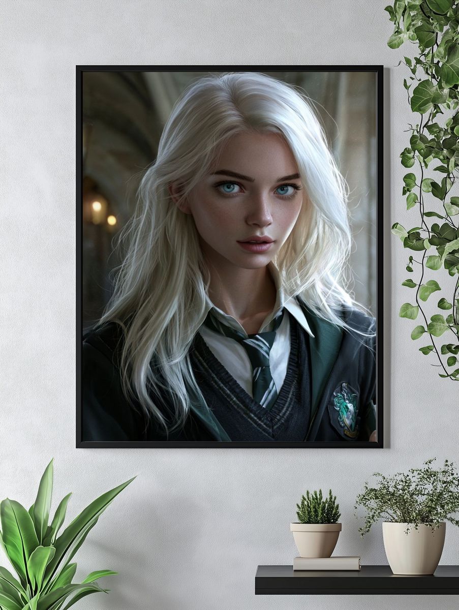 Blonde Wizard Portrait Print. — room view 4
