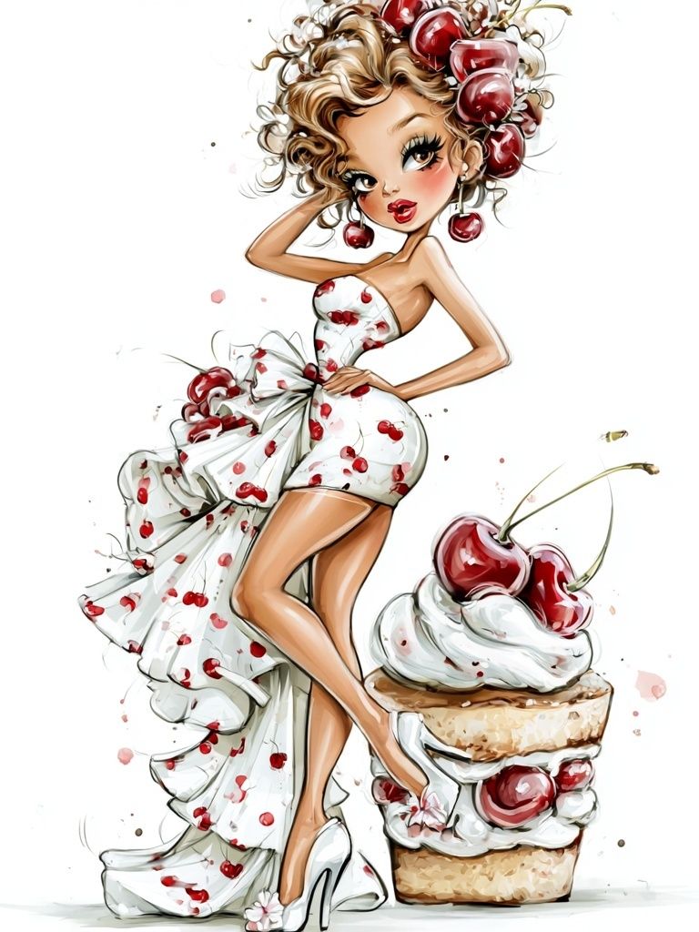 Cherry Couture Illustration Poster. poster — illustration art
