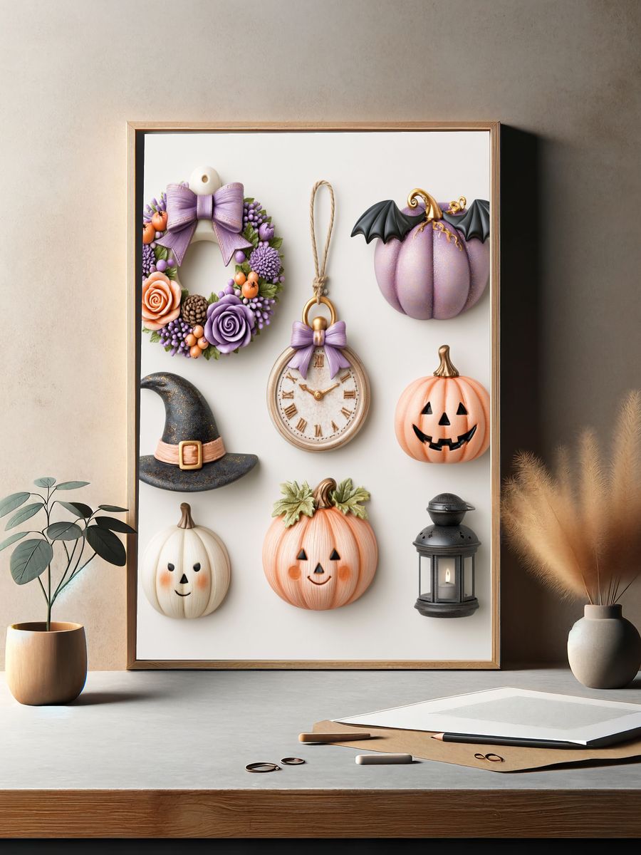 Whimsical Halloween Decor Poster. — room view 2