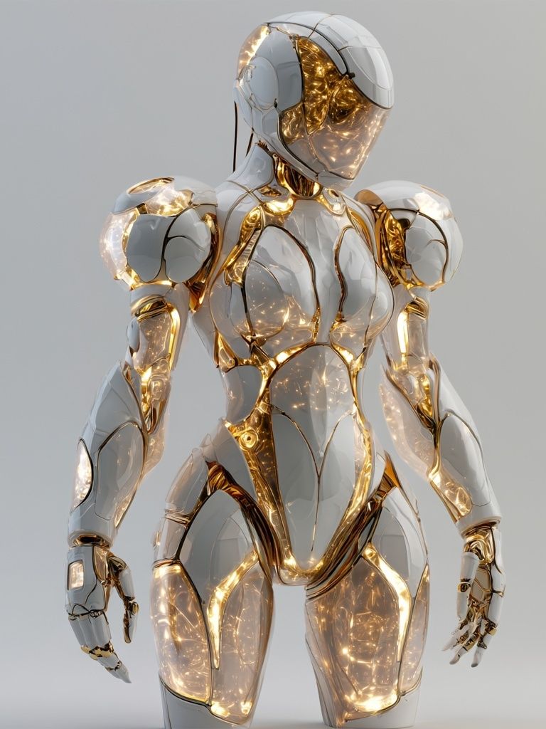 Futuristic Android Figure Illustration Poster. poster detail