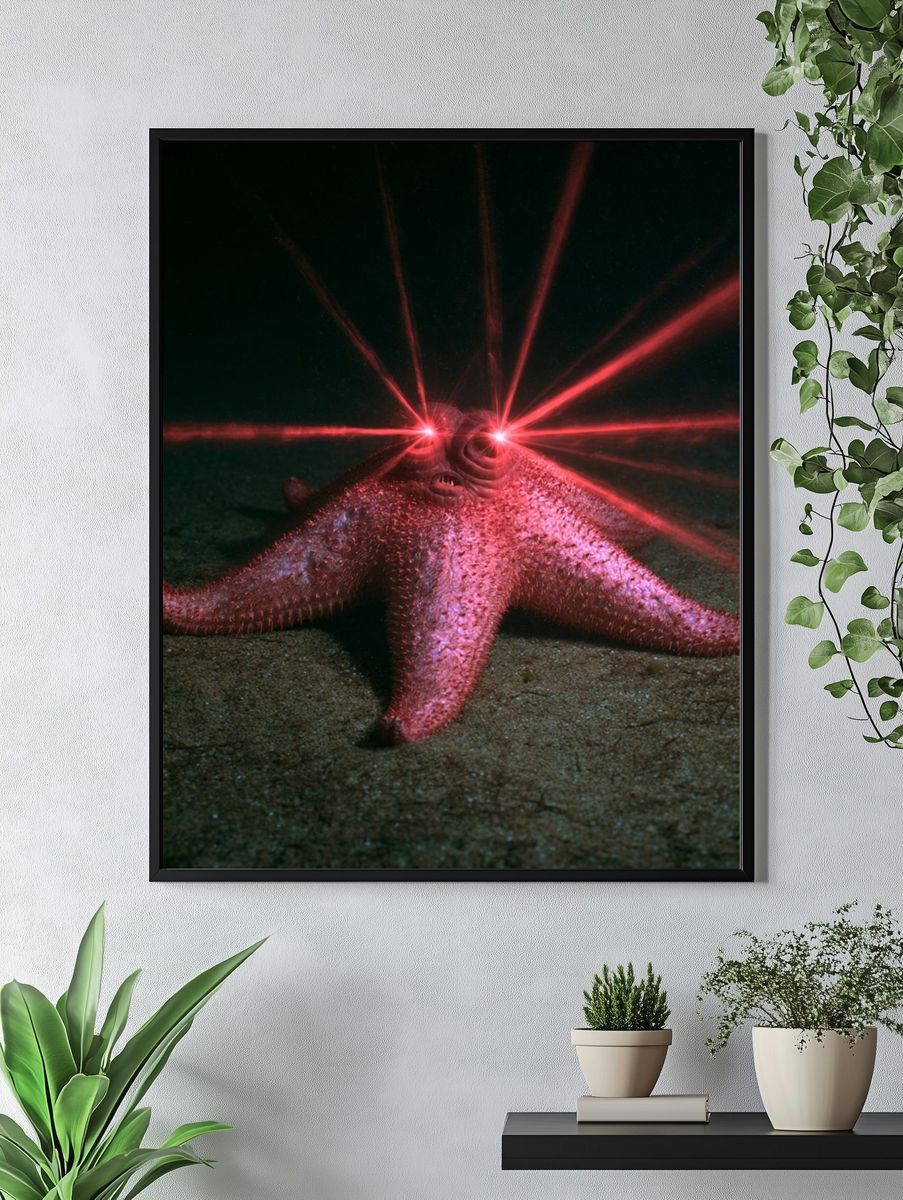 Laser-Eyed Starfish Photography Poster. — room view 4