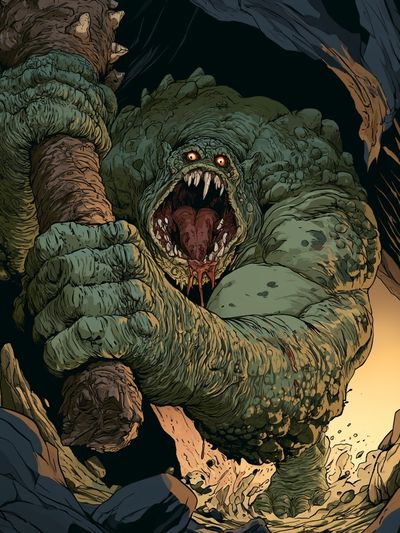 Cave Monster Illustration Poster. poster