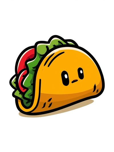Cute Taco Cartoon Poster. poster