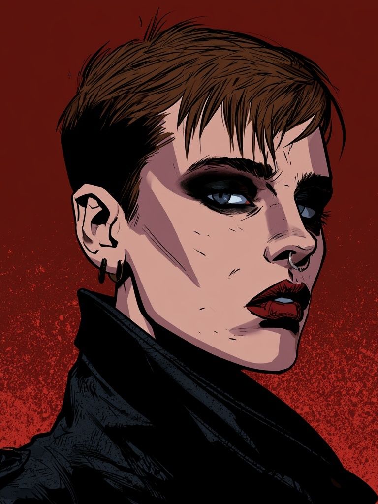 Gothic Portrait Digital Art Poster. poster detail