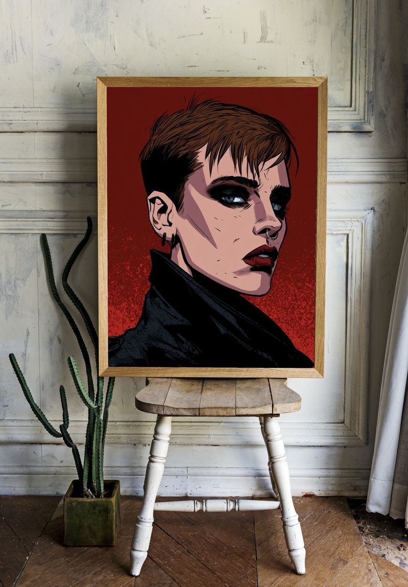 Gothic Portrait Digital Art Poster. — room view 1