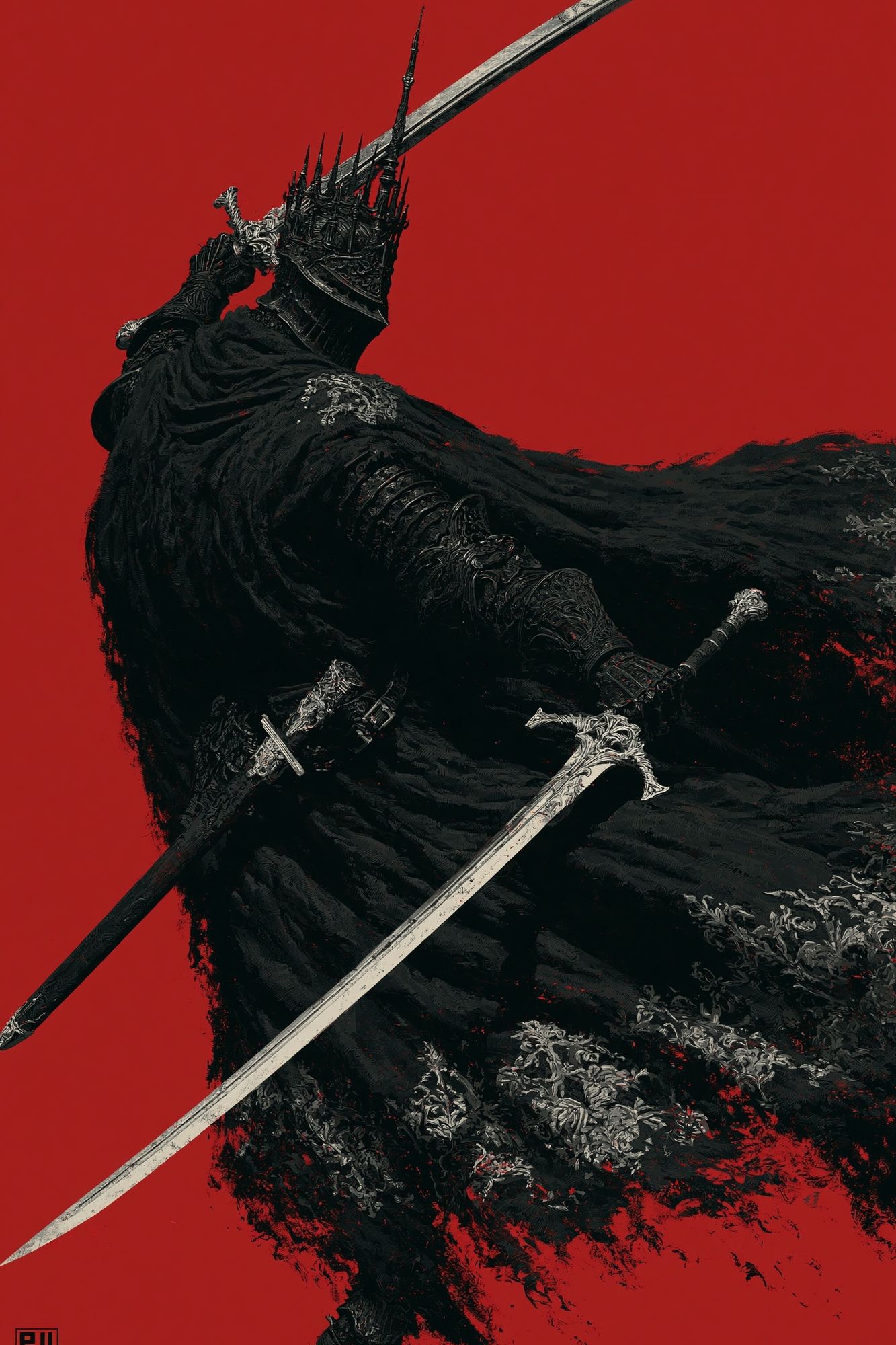 Dark Knight Duelist Illustration Poster. poster — illustration art