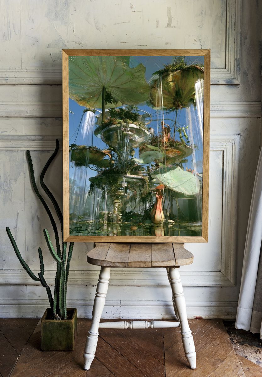 Floating Botanical Garden Illustration Print. — room view 1