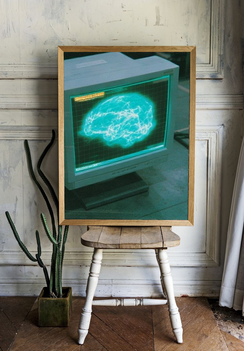 Neon Brain CRT Poster. room preview