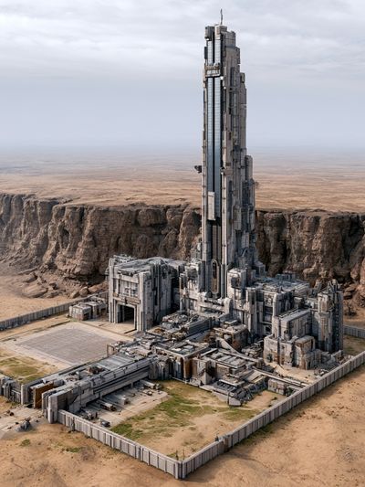 Desert Sci-Fi Tower Poster. poster print