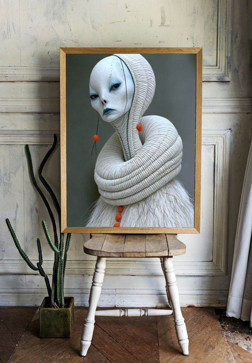 Surreal White Figure Illustration Poster. — room view 1